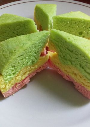 Foto resep ♡3. Bolu Kukus Pelangi Anti Ribet (no sp, bp, soda kue, ovalet)