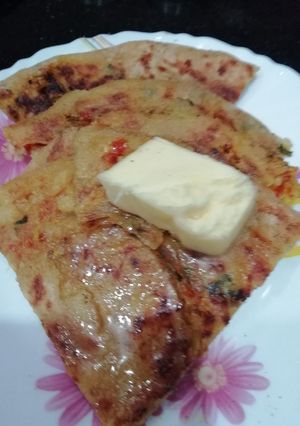 A picture of Potato-cauli-veg Paratha.