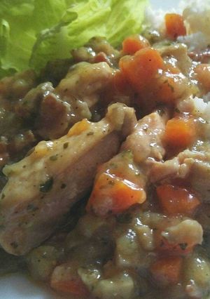 Sárgarépás-gombás hús recept fotója