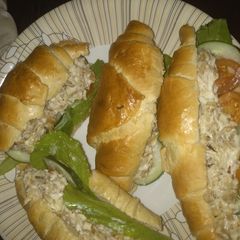 A picture of Croissant bread sandwich.