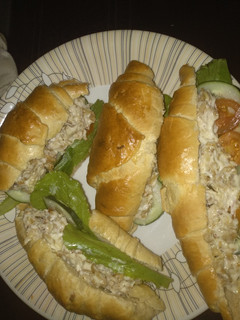A picture of Croissant bread sandwich.