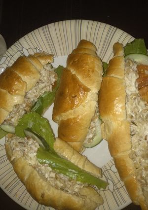 A picture of Croissant bread sandwich.