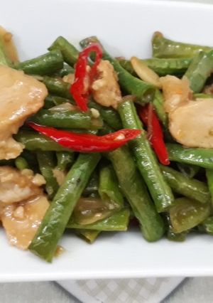 Foto resep Tumis kacang panjang + otak2