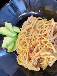 A picture of Peanut butter noodles.
