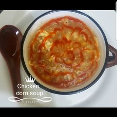 A picture of Chicken corn soup.