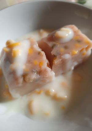 Foto resep Puding susu nutrijel dgn kacang hijau dan jagung manis