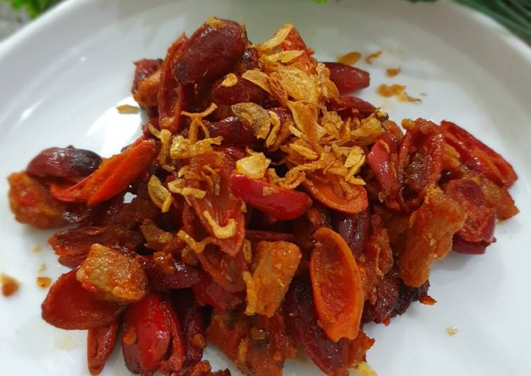 Tumis Daging dan Kulit Melinjo