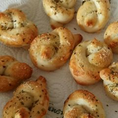 A picture of Parmesan bread nibbles.