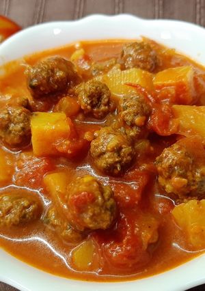 عکسی از دستور تاس کباب با گوشت قلقلی