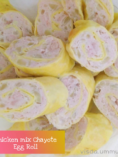 Foto resep Chicken mix Chayote Egg Roll