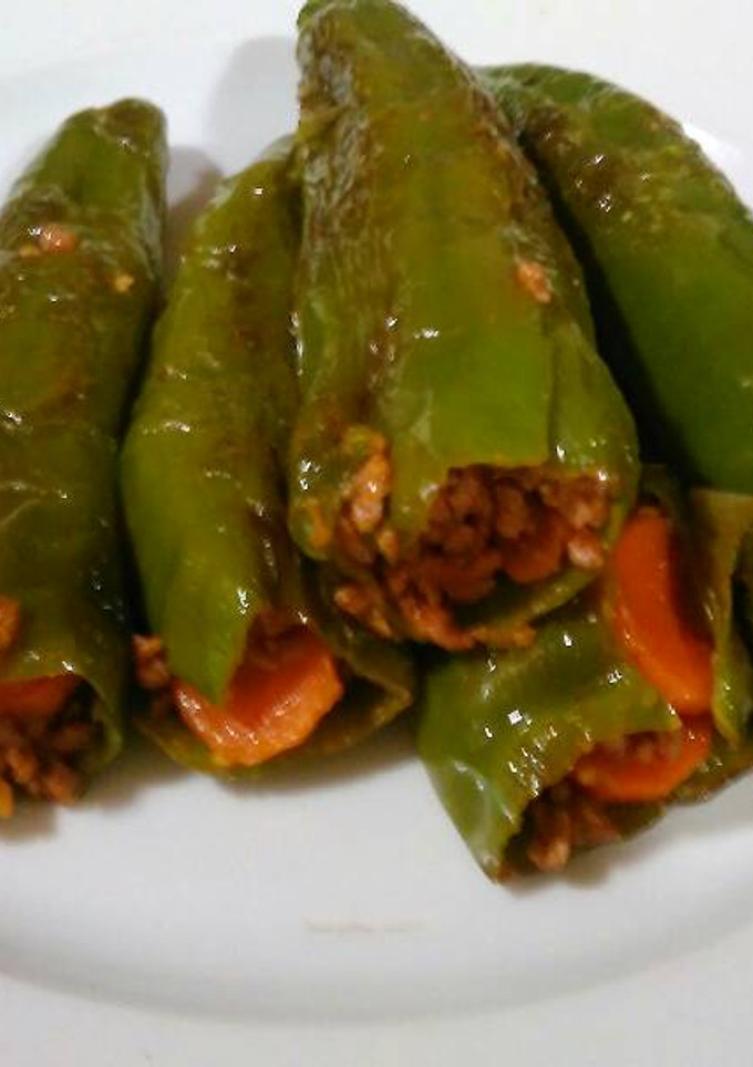 Una foto de Pimientos verdes rellenos sin gluten