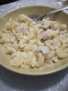 Fokhagymás csirkemell (sonka) maradék tésztához recept fotója