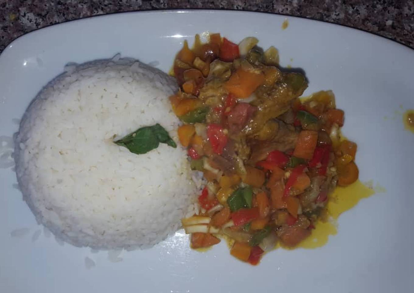 Rice with veggie sauce