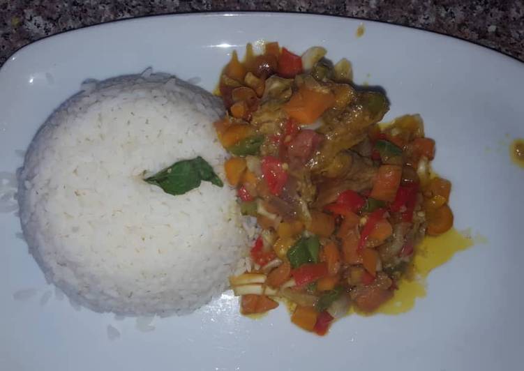 Recipe of Super Quick Homemade Rice with veggie sauce