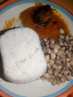 A picture of Local rice and beans.