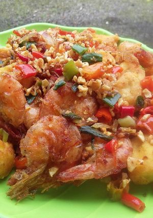 Foto resep Udang tahu cabe garam
