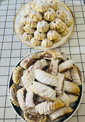 صورة لوصفة مايحلى العيد الي بالكعك والمقروطه بالعجوه