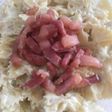 Farfalle alla crema di zucchine e pancetta croccante