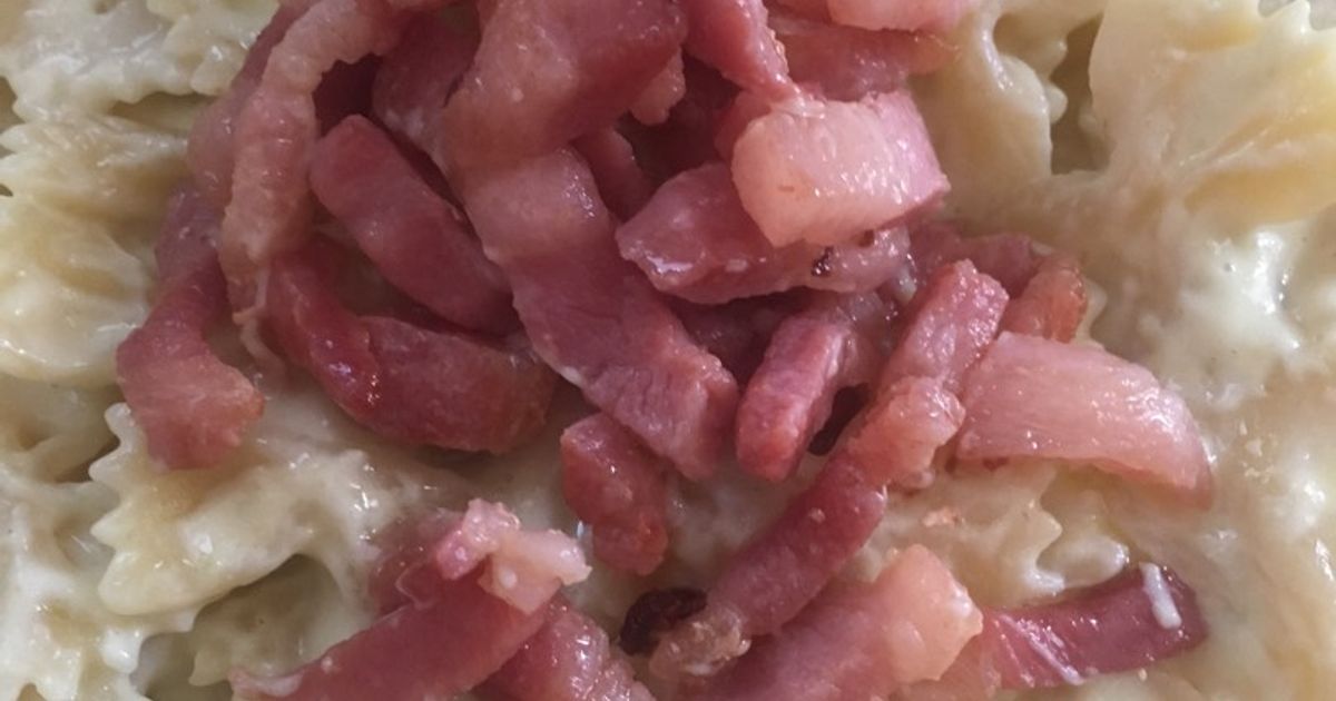 Ricetta Farfalle Alla Crema Di Zucchine E Pancetta Croccante di M@ri ...