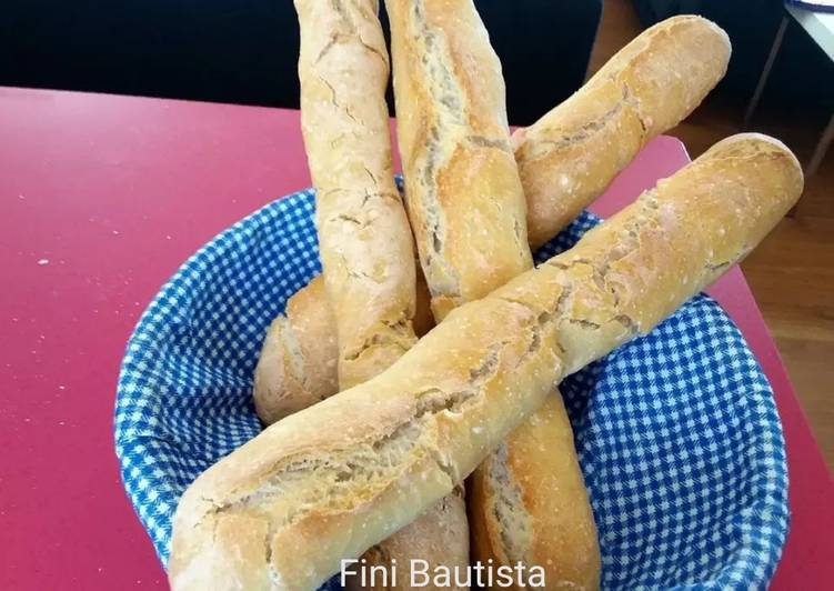 Pan baguette con masa madre