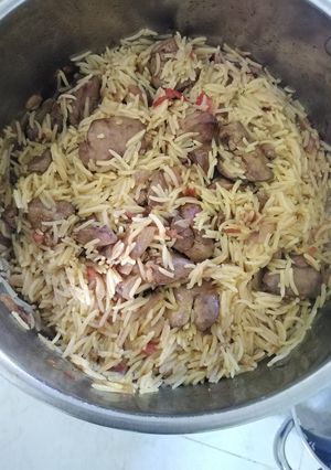 صورة لوصفة أرز بالكبدة