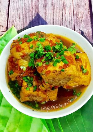 Hình của món Đậu Hủ Nhồi Thịt Sốt Cà.