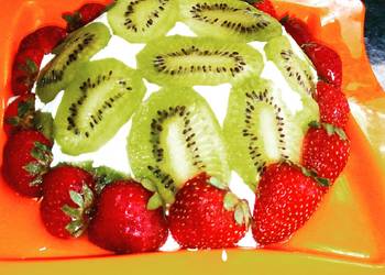 Unique Recipe Lemon cake pudding with upside down kiwi whipped cream frosting Very Delicious Unique Recipe Lemon cake pudding with upside down kiwi whipped cream frosting Very Delicious