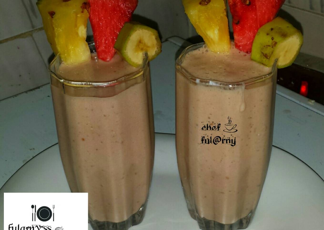 Pineapple, watermelons and banana smoothies by ful@rny"ss kitche