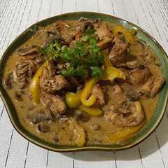 A picture of Chicken Stroganof with Coconut Milk /santan.