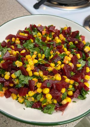 A picture of 🫜🌽Beet and Corn Salad 🫜🌽.