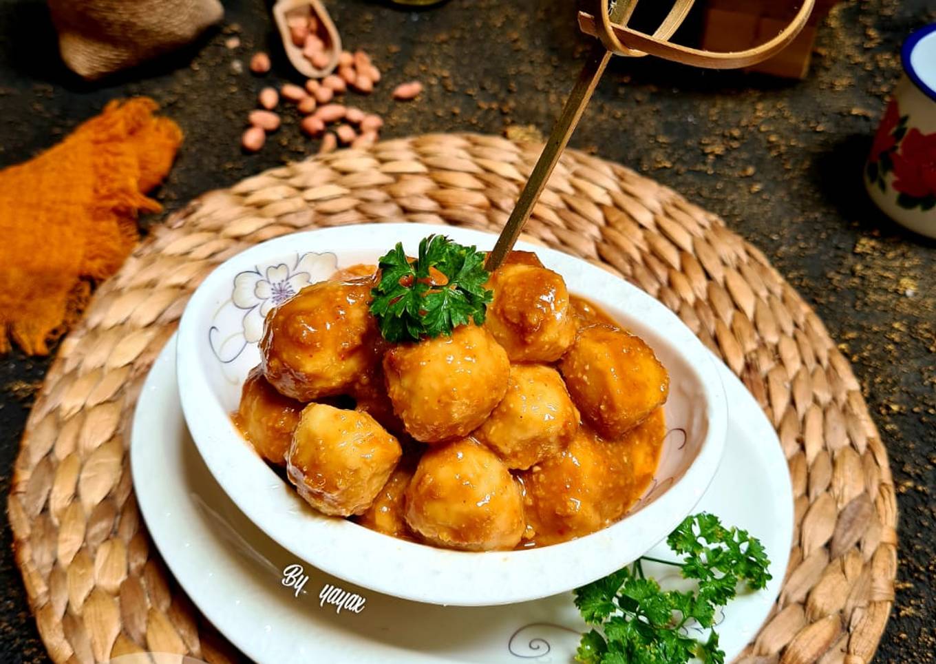 Cilok Ayam saus kacang