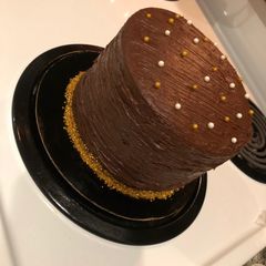 A picture of Soft Yellow Cake with Old Fashion Chocolate Frosting.