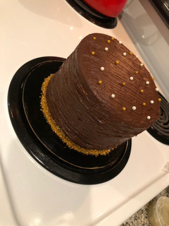 A picture of Soft Yellow Cake with Old Fashion Chocolate Frosting.