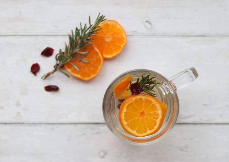 Simple Way to Prepare Any-night-of-the-week Satsuma, rosemary and cranberry hot drink 🍊 🌿