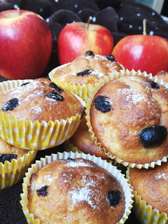 Una foto de Muffins de Manzanas y pasas