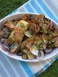 Lombos de pescada com amêijoas e bacon aromatizados com funcho