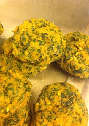A picture of Carrot and kale kotlets.