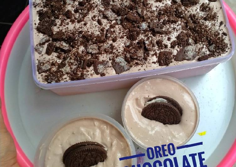 Resep Ice Cream Cokelat Oreo / ES Krim bahan whipy cream yang Bikin Ngiler