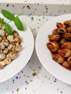 Una foto de Cabrillas con tomate y caracoles picantitos