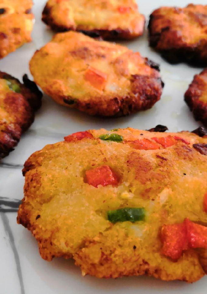 Una foto de Hamburguesas de merluza y pimientos apto para BLW