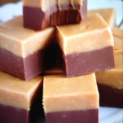 A picture of Chocolate peanut butter double deckers .