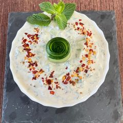 A picture of Cucumber Mint Raita.