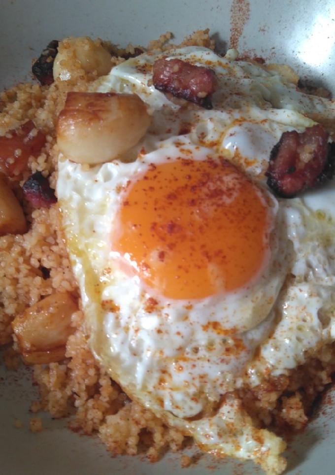 Una foto de Falsas migas extremeñas de cous cous