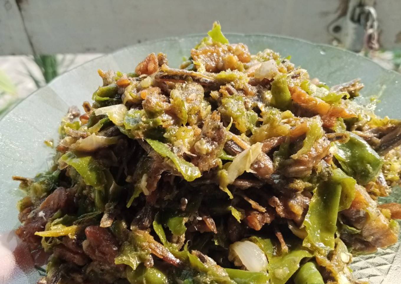 Teri tempe sambal hijau