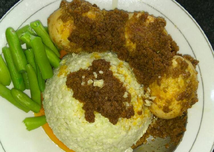 Resep Rendang Telur #keto &amp; Nasi uduk kembang kol Anti Gagal