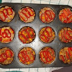 A picture of Veggie cakes with tuna.