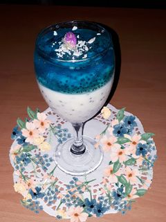 عکسی از دستور پودینگ وانیلی با تخم شربتی🍸