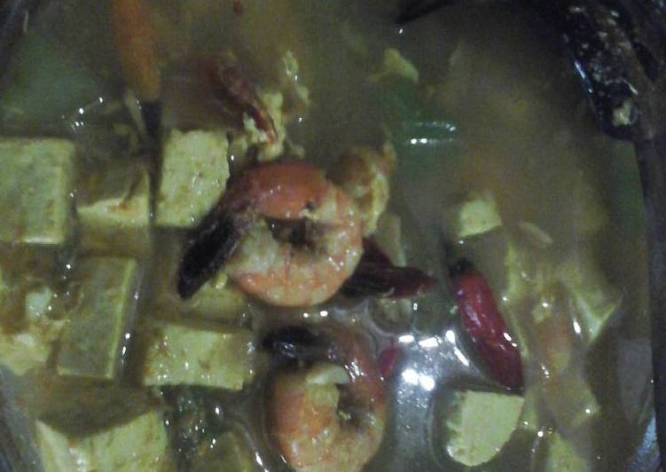 Cara mudah meracik Sayur kuning labu siam with udang, tahu n telur (recook) Anti Gagal