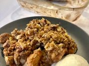 A picture of apple crumble