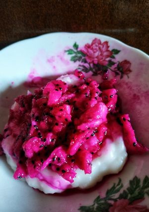 Foto resep Sumsum with Dragonfruit Sauce (MPASI 10+)